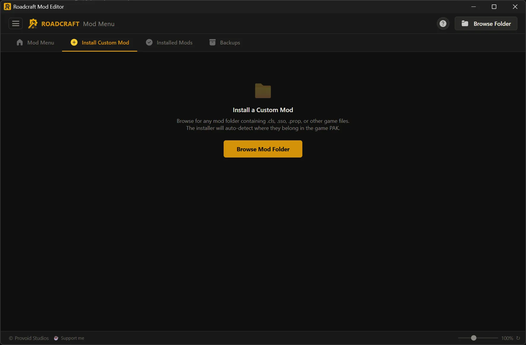 Mod Menu: Install custom mod